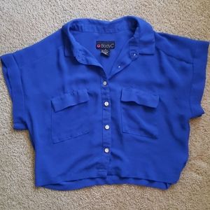 Blue sheer crop top
